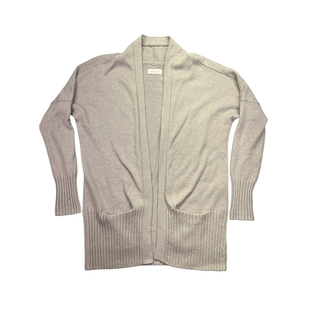 Azure Skies Open Front Cardigan‎ Sweater Knit Angora Cashmere Blend Small
